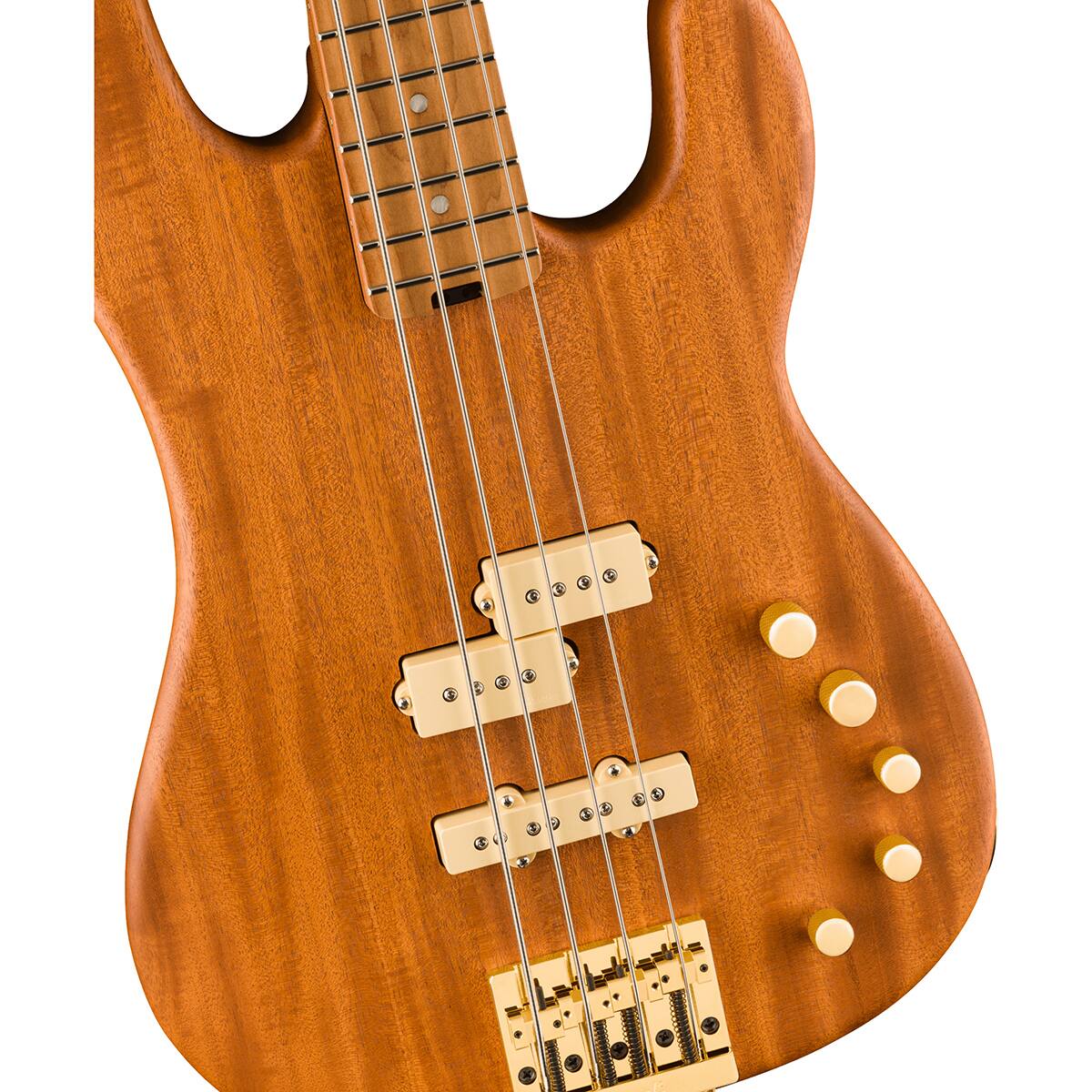 Alt View 2. Charvel - Charvel Pro-Mod Series San Dimas PJ IV MAH Electric Bass Guitar, Natural Mahogany.