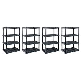 Gracious Living - XL 4 Shelf Knect A Shelf Ventilated Storage, 4 Pack - Black