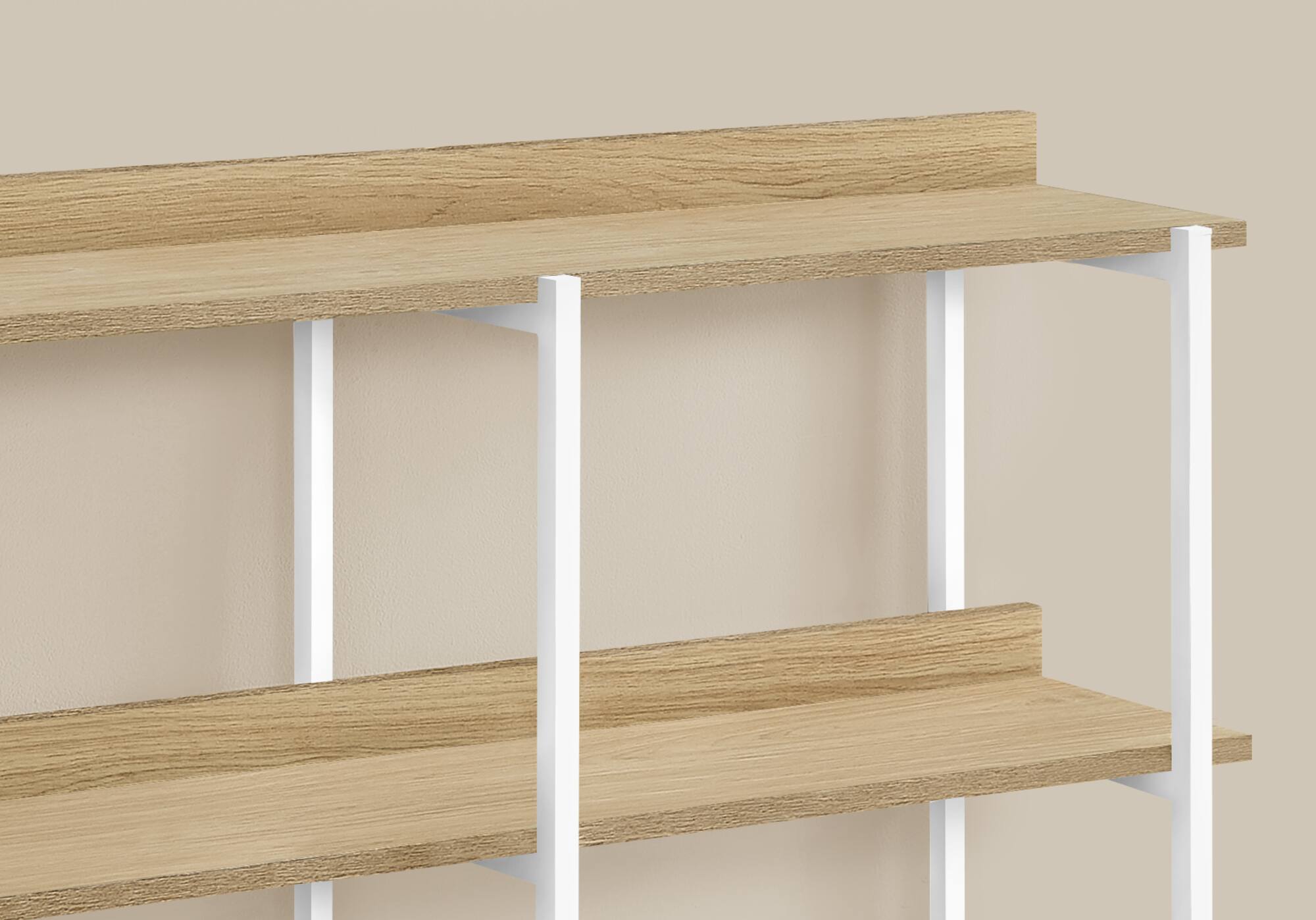 Left. TinyHomie - Accent Table Console Entryway Narrow Sofa Living Room Bedroom Natural Laminate Black Metal Contemporary Modern - Natural.