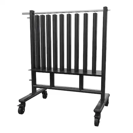 Front. Power Systems - Premium Dumbbell Rack, Mobile Weight Rack Holds Up to 44 Pairs of Exercise Dumbbells - Black.