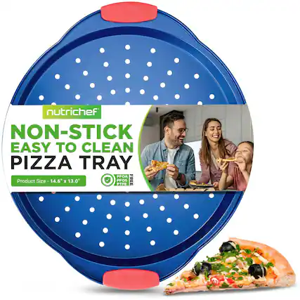 nutrichef NON-STICK EASY TO CLEAN PIZZA TRAY
Product Size - 14.6" x 13.0"
PFOA PFOS FREE PTFE