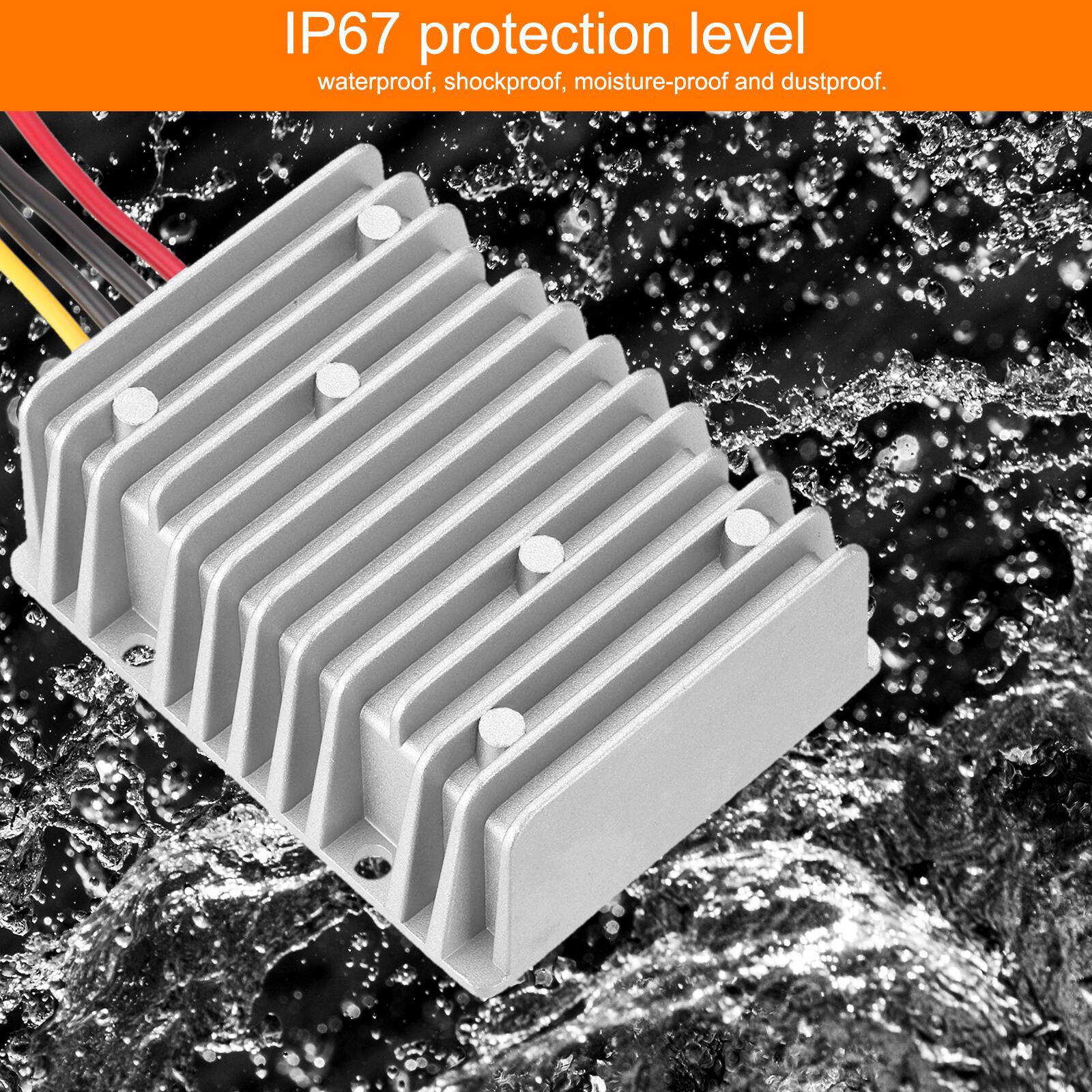 IP67 protection level  
waterproof, shockproof, moisture-proof and dustproof.