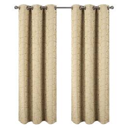 RT Designers Collection - RT Designer Collection Luciana Embroidered Blackout Luxurious Decorative Grommet Curtain Panel 54" x 90" - Beige