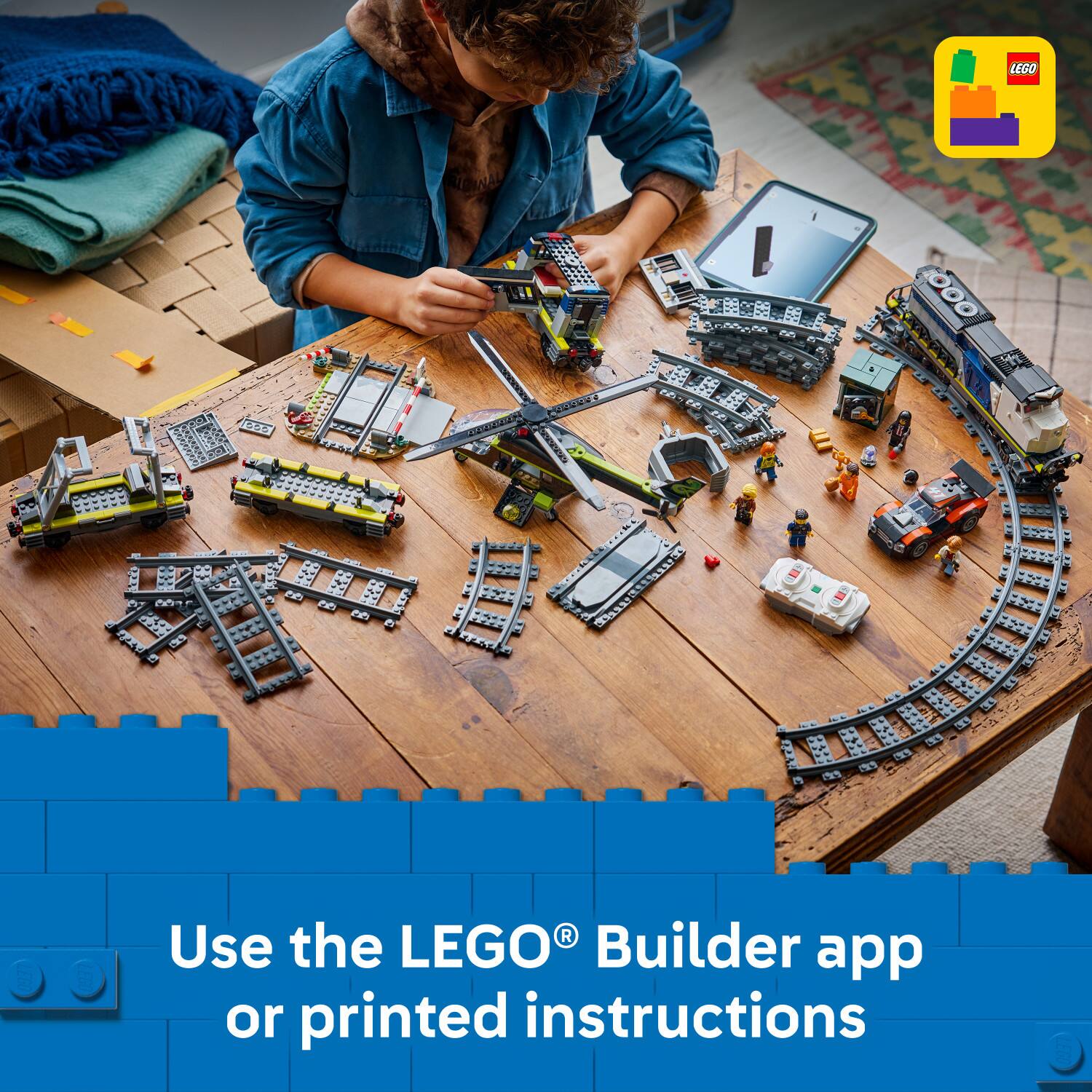 Use the LEGO® Builder app or printed instructions