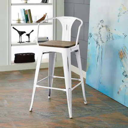Front. Modway - Promenade Bar Stool by Modway - White.