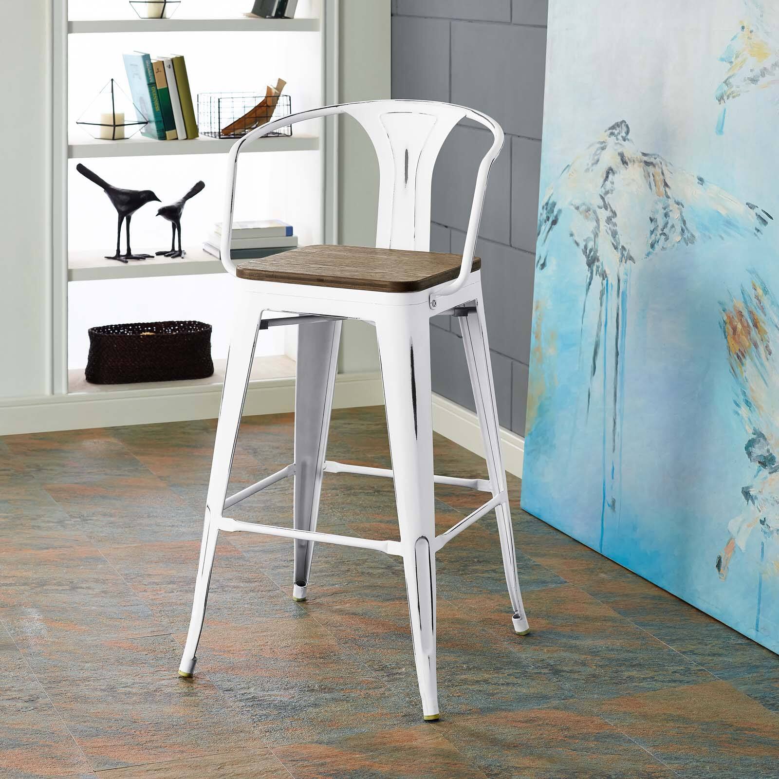 Front. Modway - Promenade Bar Stool by Modway - White.