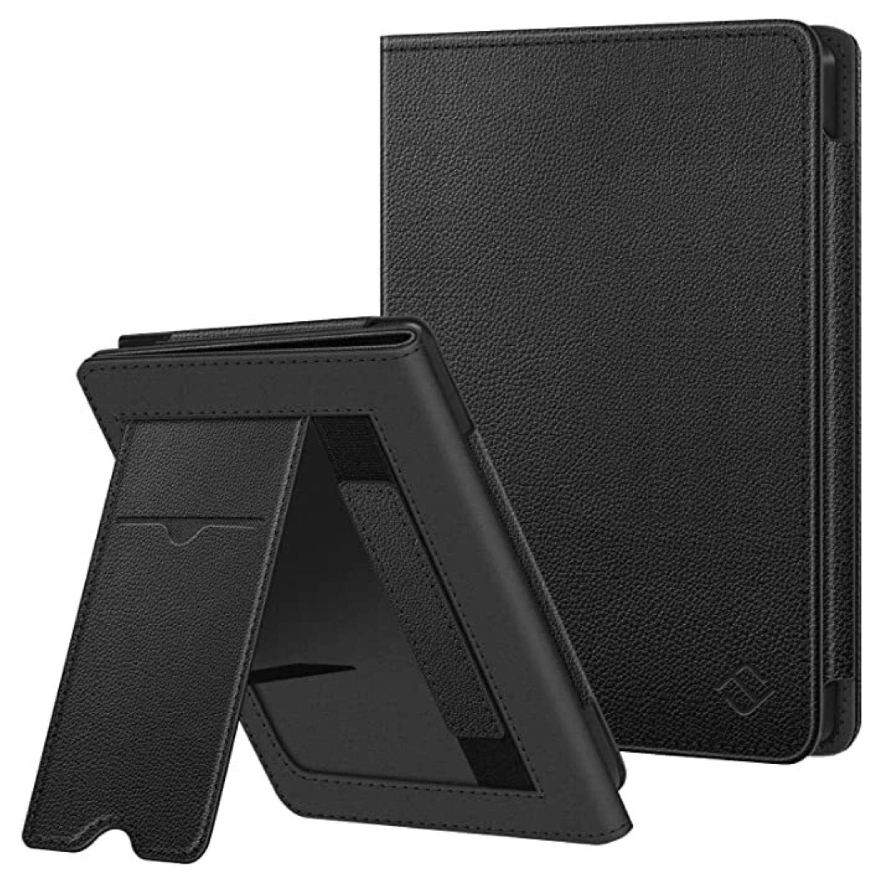 Front. Kitcheniva - Kobo Clara BW & Clara Colour 2024 Case 6 Inch PU Leather Stand Cover with Auto Wake/Sleep Black - Black.