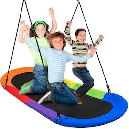 Sorbus - 66" Saucer Swing for Kids, 700lbs Big Oval Platform, Tree Glider Therapy for Kids, Adjustable Ropes