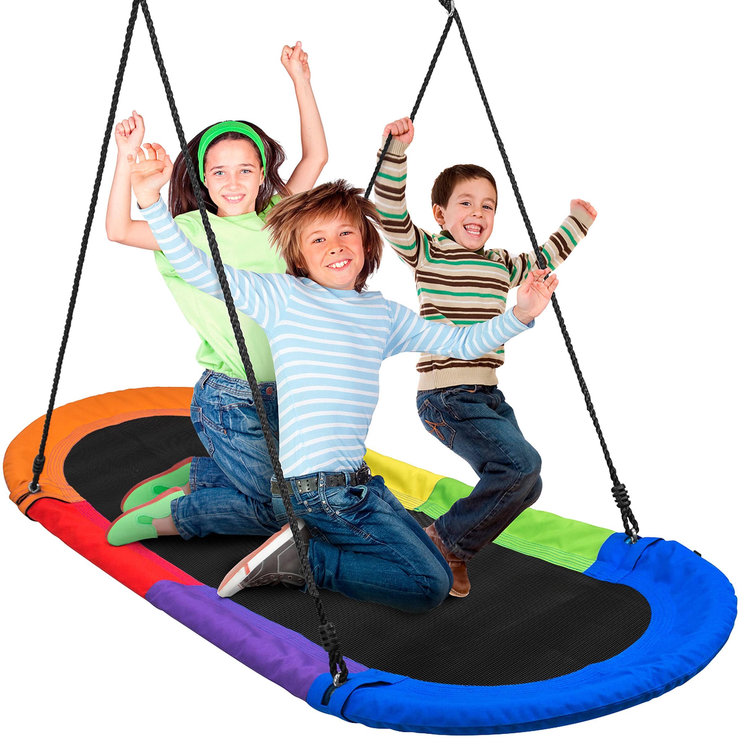 Front. Sorbus - Sorbus 66" Saucer Swing for Kids,  700lbs Big Oval Platform,  Tree Glider Therapy for Kids,  Adjustable Ropes.