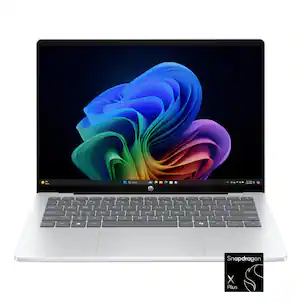 HP - OmniBook 5 - Copilot+ PC - 14" 2K OLED Touch-Screen Laptop - Snapdragon X Plus 2025 - 16GB Memory - 512GB SSD - Glacier Silver