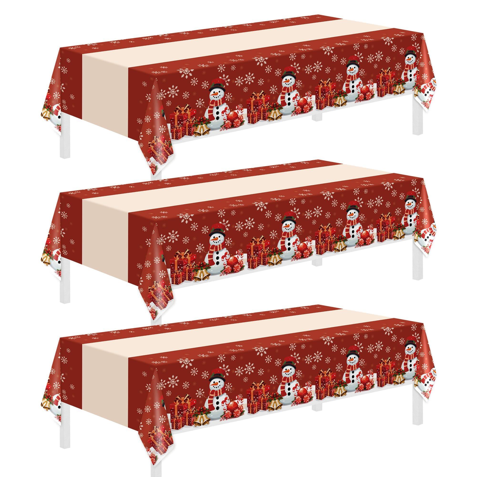 Dapper Styles - Tablecloths Disposable Plastic 54 X 108 Decorations Table Cover For Birthday Party Supplies Holiday Cloth H - Christmas-54" x 108"
