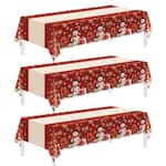 Dapper Styles - Tablecloths Disposable Plastic 54 X 108 Decorations Table Cover For Birthday Party Supplies Holiday Cloth H - Christmas-54" x 108"