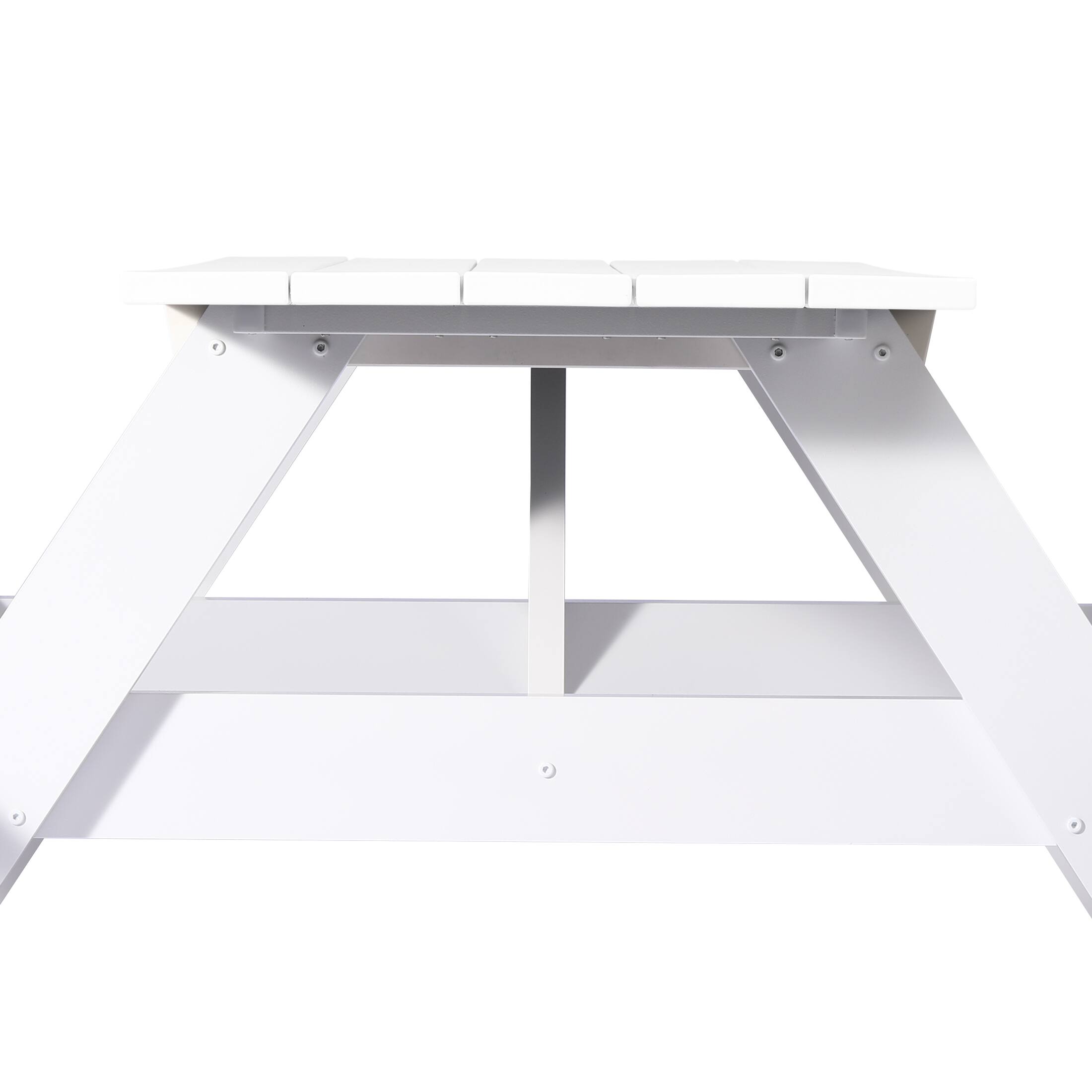 Alt View 2. WestinTrends - WestinTrends Greenville Outdoor 70" HDPE Plastic Picnic Table Bench With Umbrella Hole - White.