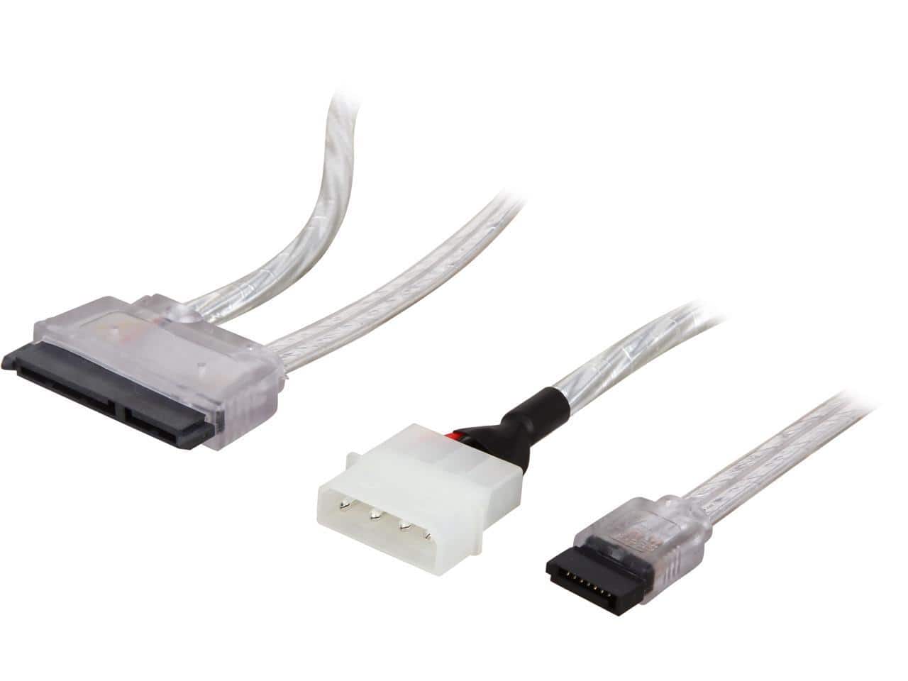 Nippon Labs - SATA-COMBO-1.5SL 1.5 ft. SATA Data and Power Combo Cable Silver 1.5 feet- OEM