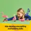 Kids develop storytelling and building skills.