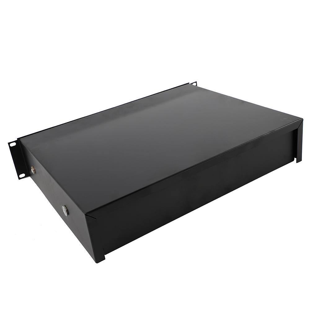 Alt View 2. Winado - 19 Inch Rack Mount 2U Steel Plate DJ Drawer Cabinet Lock With With key Black.