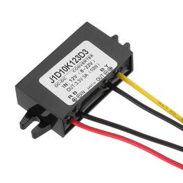 Unique Bargains - DC 12V to 3.3V 3A 10W Step Down Converter IP67 Waterproof for Car Truck Solar System - Black