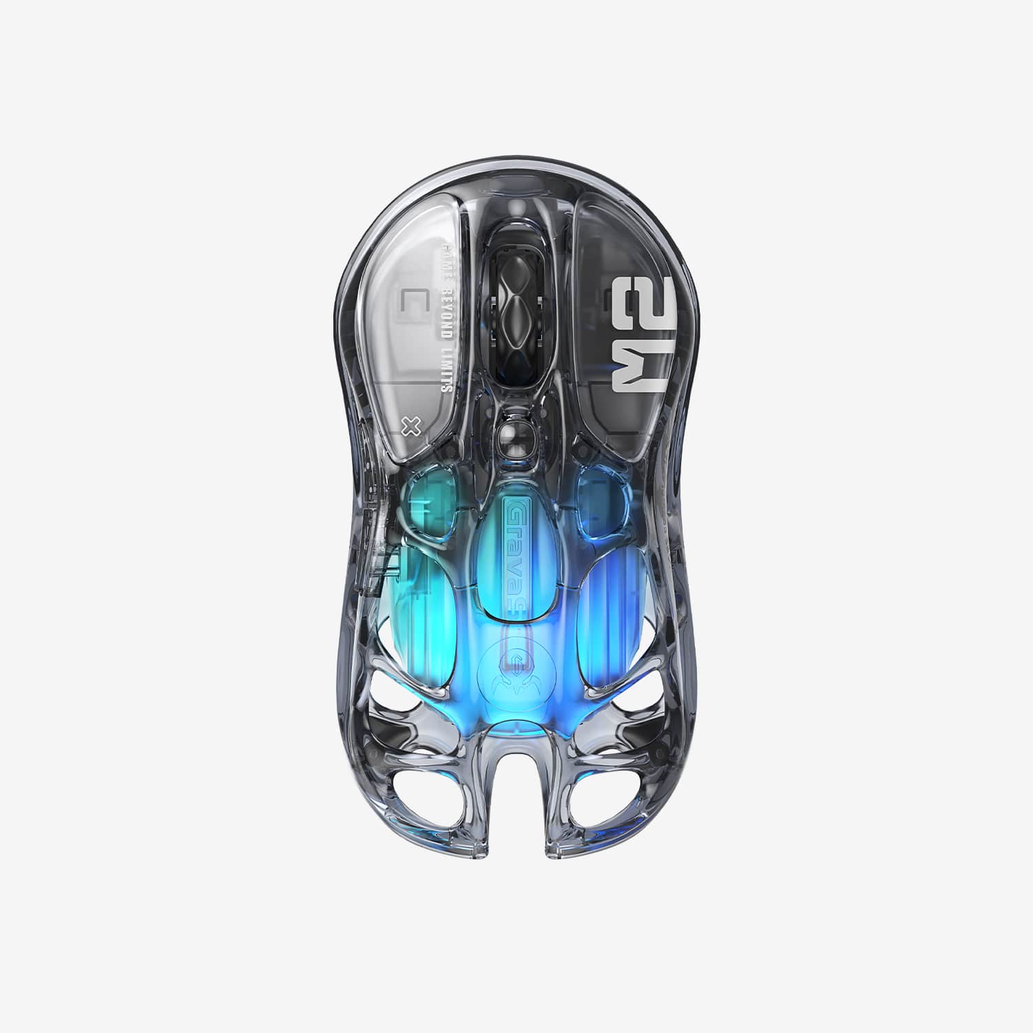 GravaStar - Mercury M2 Wireless RGB Optical Gaming Mouse - Wireless - Transparent Black