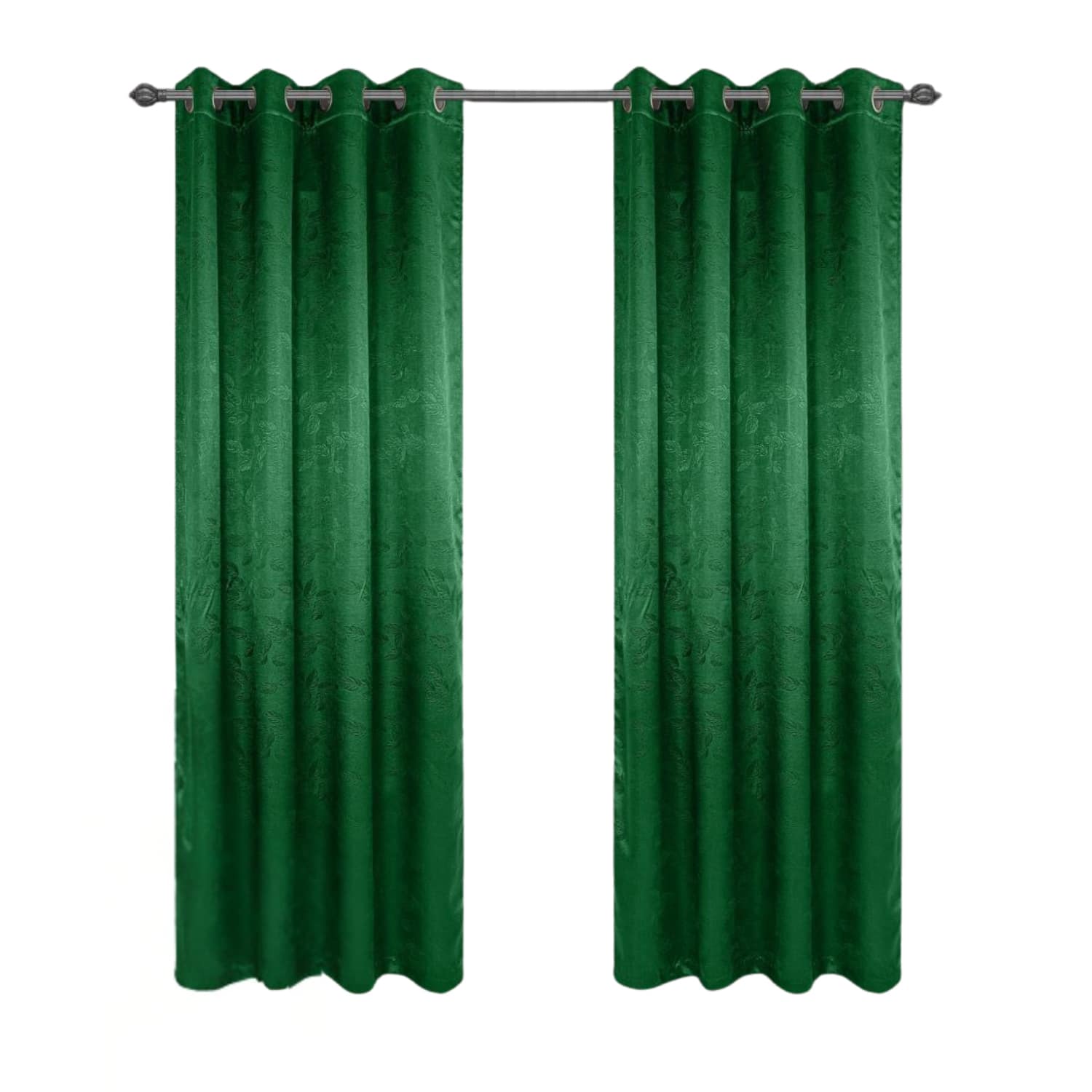 Olivia Gray - 100% Polyester 200 GSM Arlo Embossed Blackout Grommet Curtain Panel 54" x 84" Green - Hunter