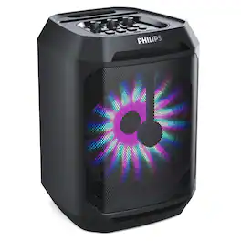 Philips - Party Speakers Bluetooth Wireless, Portable Bluetooth Party Speaker with Bass Boost, Lights, Mic Input – Karao - Black