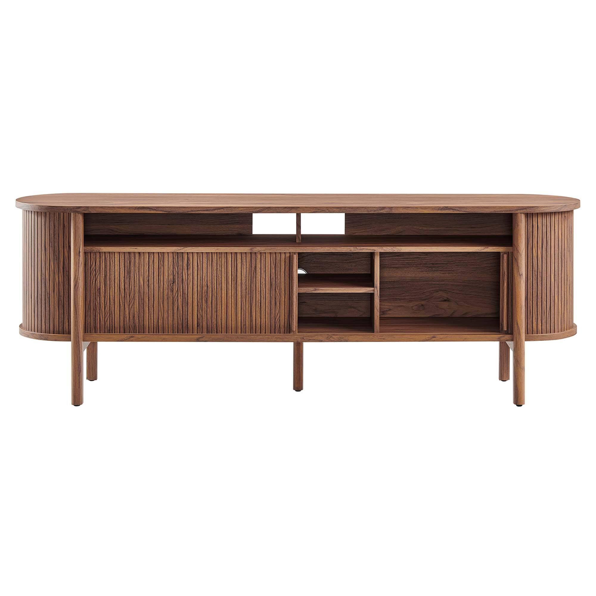 Alt View 2. Modway - Cadence 71" Curved TV Stand by Modway - Walnut.