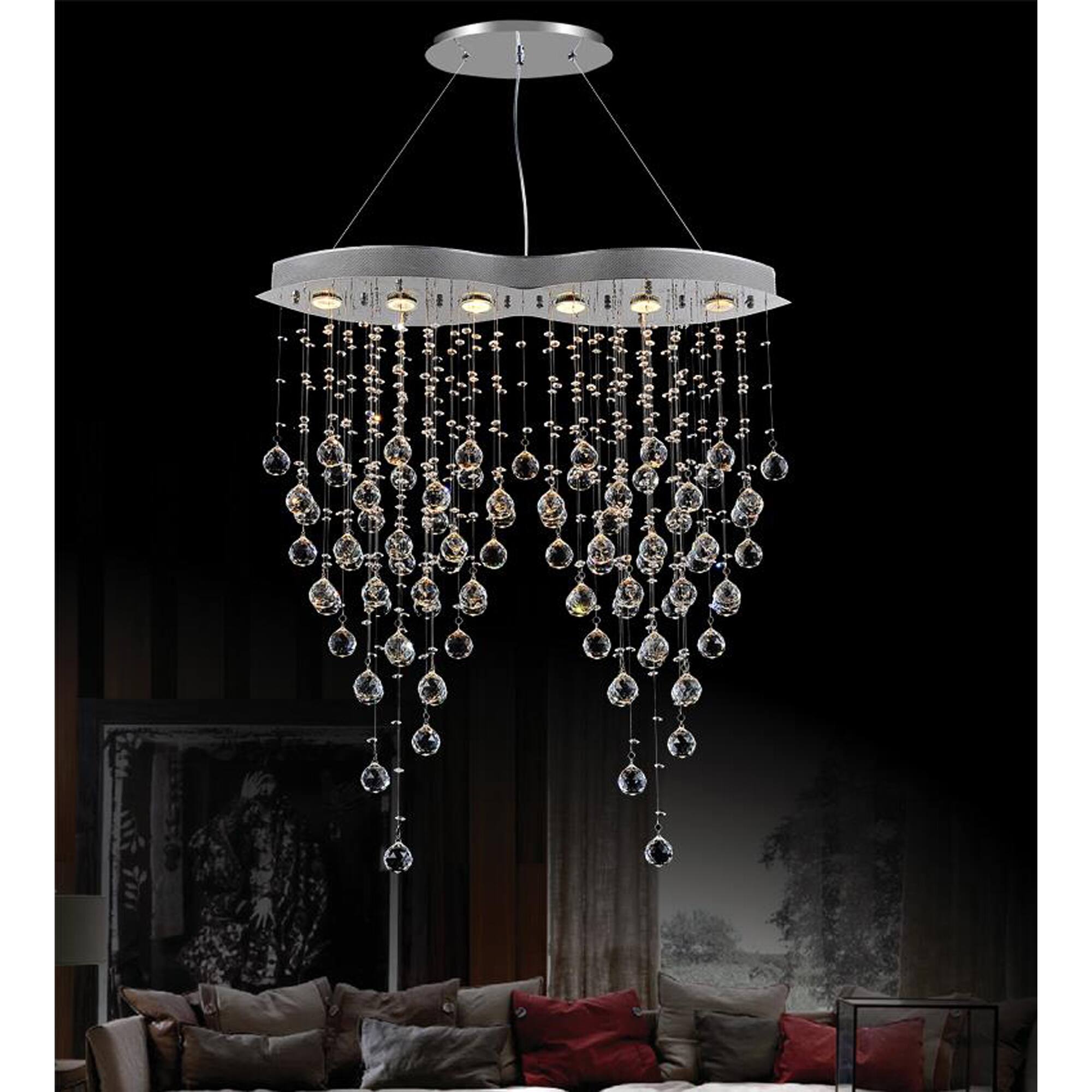 Front. CWI Lighting - Robin 6 Light Down Chandelier With Chrome Finish - Chrome.