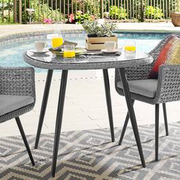 Endeavor 36" Outdoor Patio Wicker Rattan Dining Table by Modway - Gray