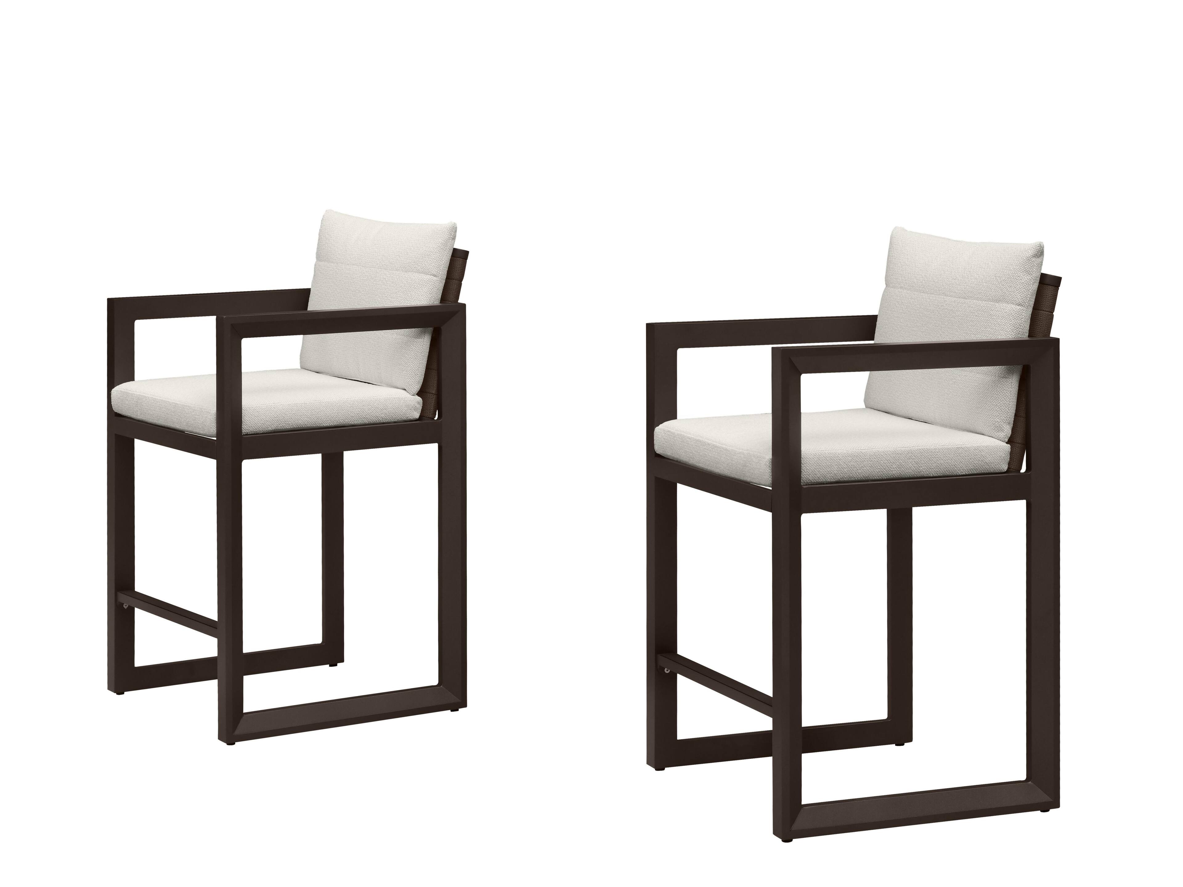 Alt View 10. PURPLE LEAF - Outdoor Caesar Bar Stools Set of 2 Modern Aluminum Barstools with Stainless Removable Cushion for Kitchen Outside Island - Bronze-Counter Stool.