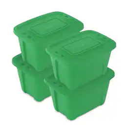 SIMPLYKLEEN - 4 Pack 18 Gallon Christmas Storage Bins with Lids Stackable Totes Rugged Tubs Garage Organization