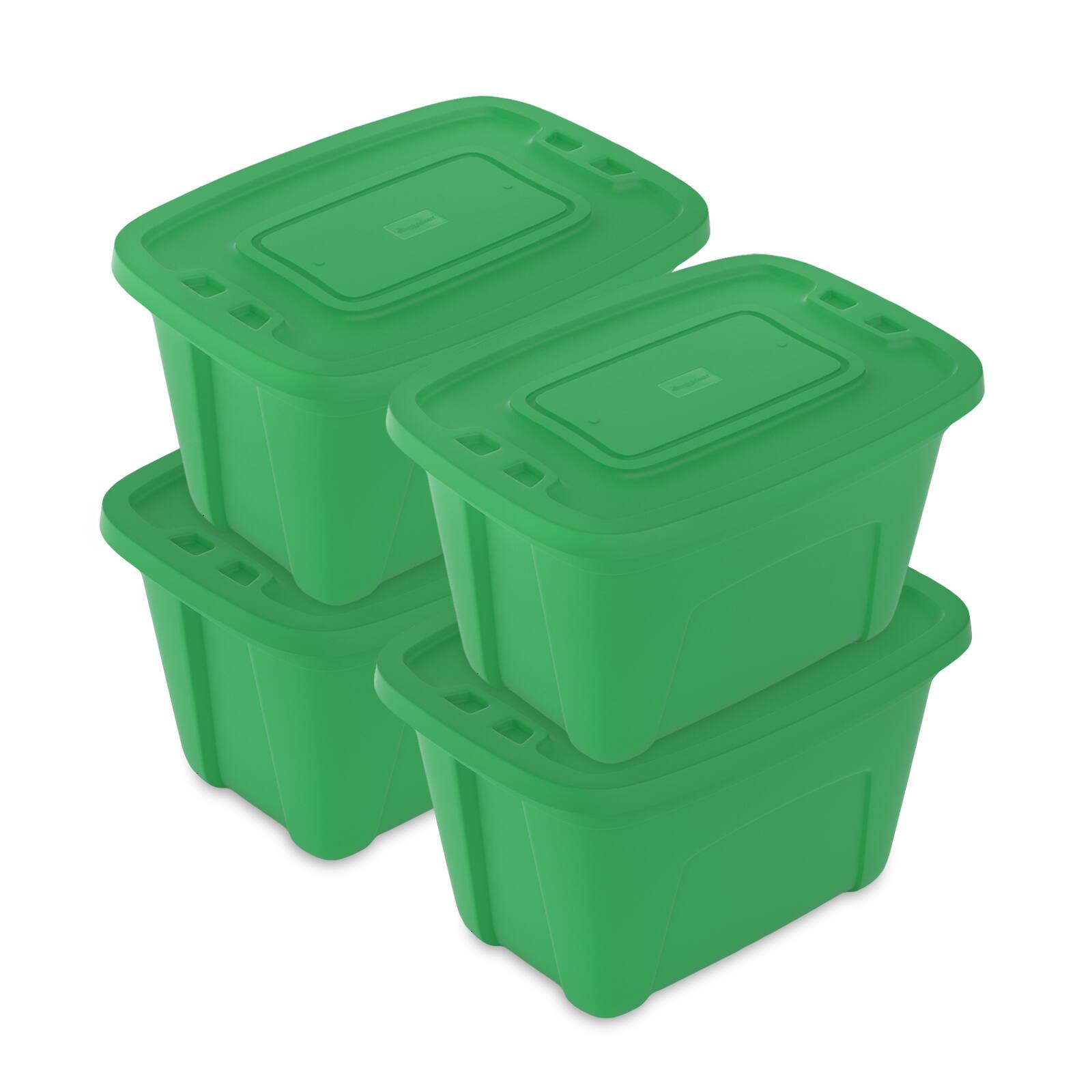 Front. SIMPLYKLEEN - SIMPLYKLEEN 4 Pack 18 Gallon Christmas Storage Bins with Lids Stackable Totes Rugged Tubs Garage Organization.