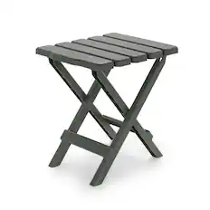 Front. Camco - Camco Adirondack Portable Outdoor Camping Small Plastic Folding Side Table, Sage - Sage.