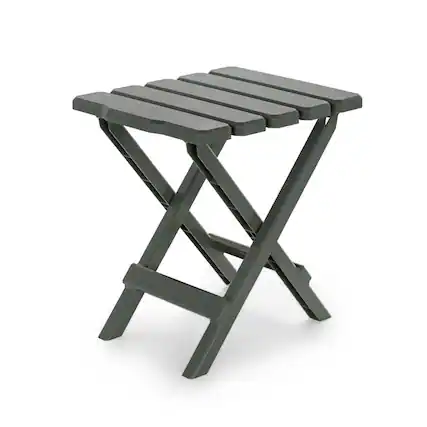 Front. Camco - Camco Adirondack Portable Outdoor Camping Small Plastic Folding Side Table, Sage - Sage.