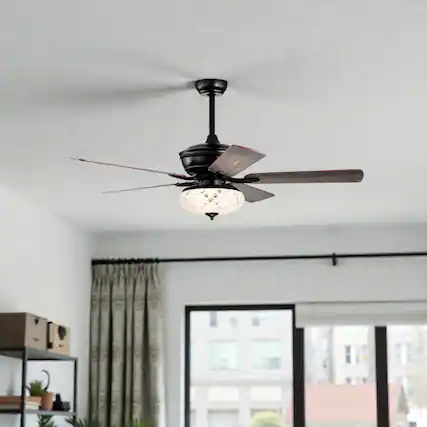 Front. BreeBe - Contemporary 52-Inch Ceiling Fan with Variable Speeds and Reversible Blades - Gray.