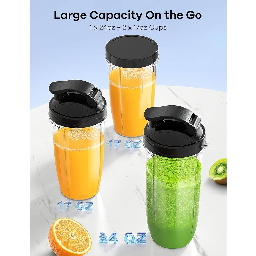Large Capacity On the Go  
1 x 24oz + 2 x 17oz Cups