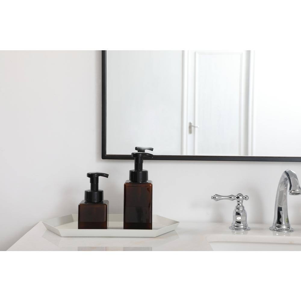 Back. Elegant Decor - Metal frame rectangle mirror 36 inch in Black - Black.