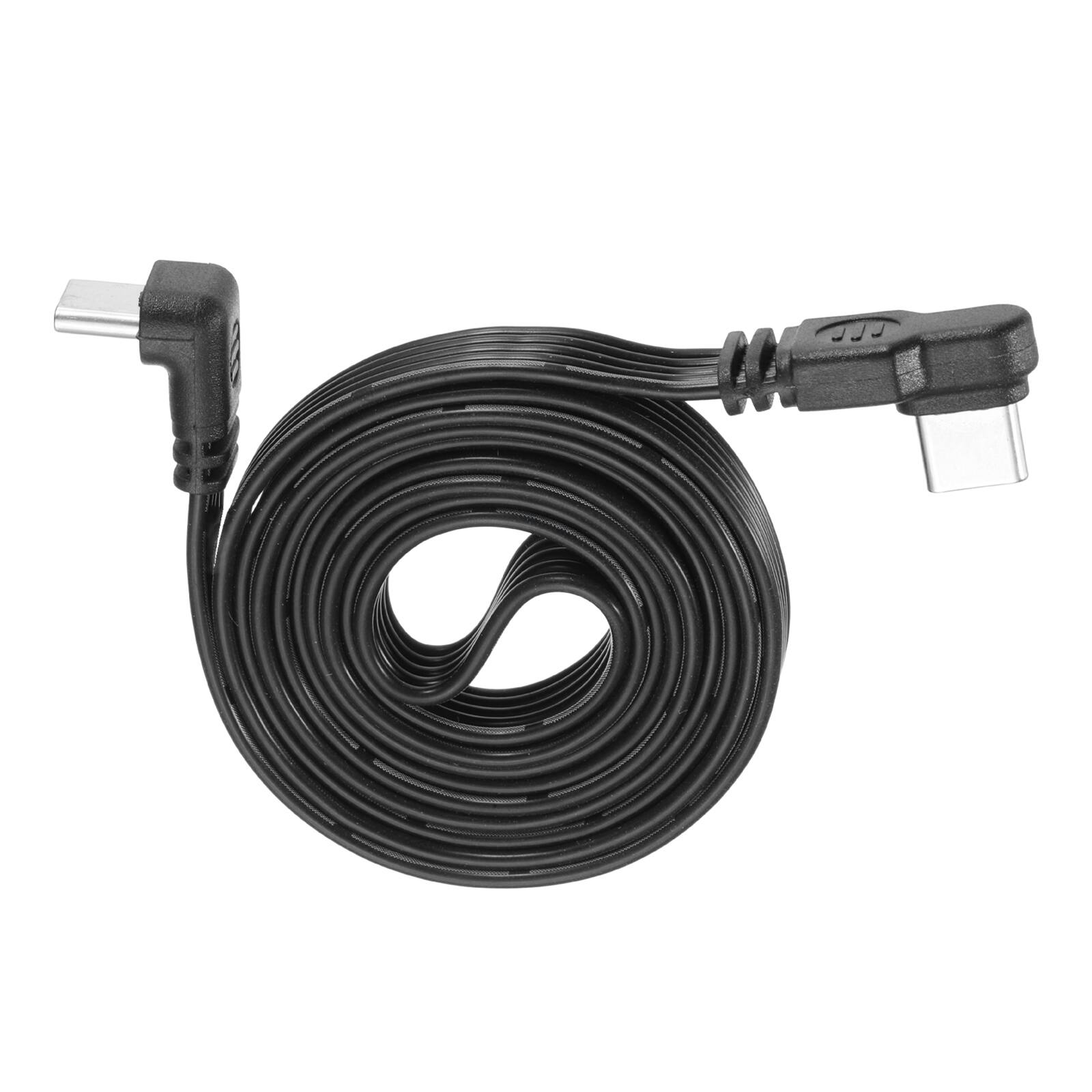 Front. Unique Bargains - Flat USB C Cable Right Angle Type C Charging Cord Silicone 480Mbps Extension - Black.