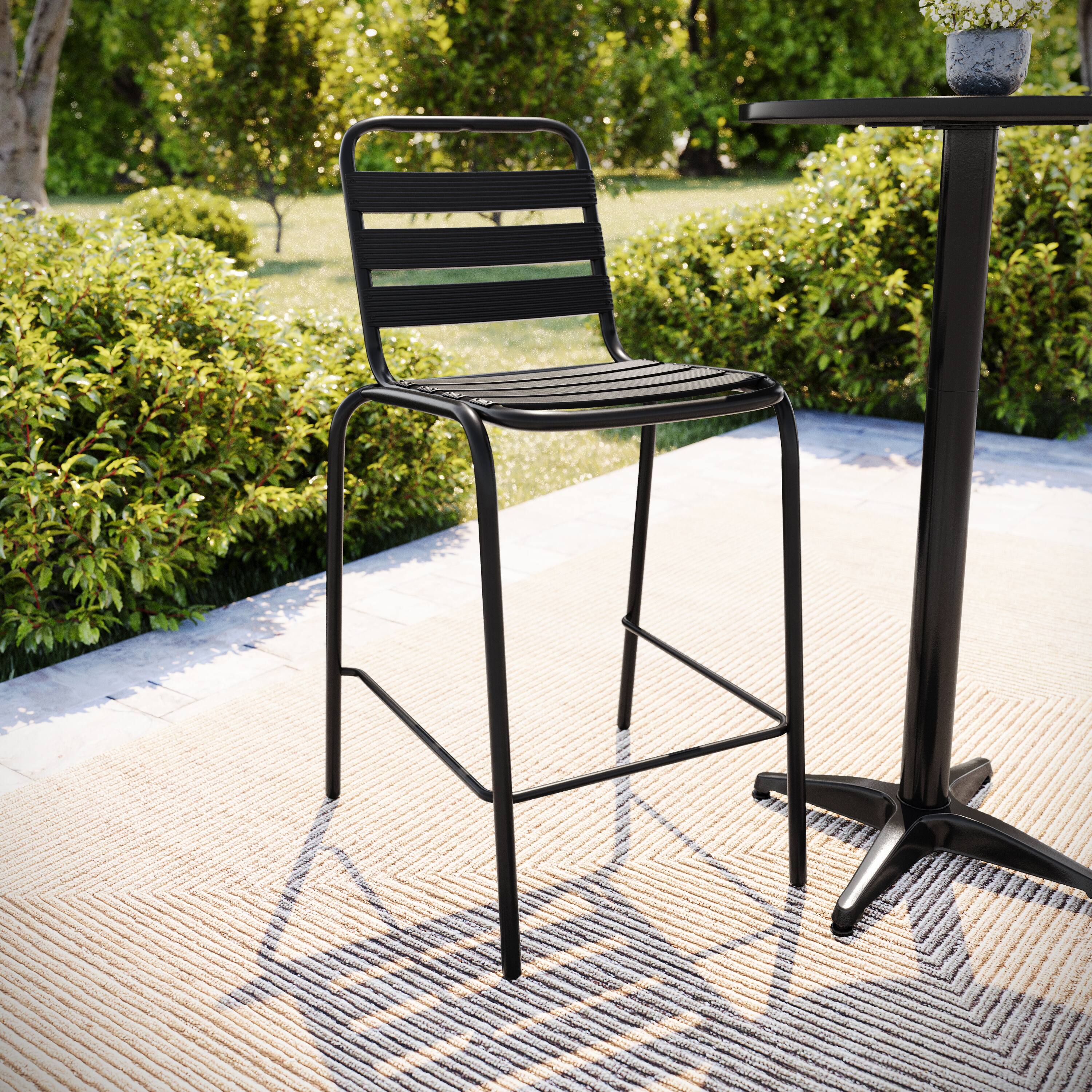 Flash Furniture Lila Commercial Metal Indoor Outdoor Restaurant Bar ...