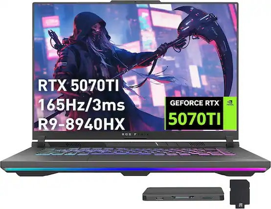 RTX 5070TI
165Hz/3ms
R9-8940HX
ROG STRIX
GEFORCE RTX 5070TI