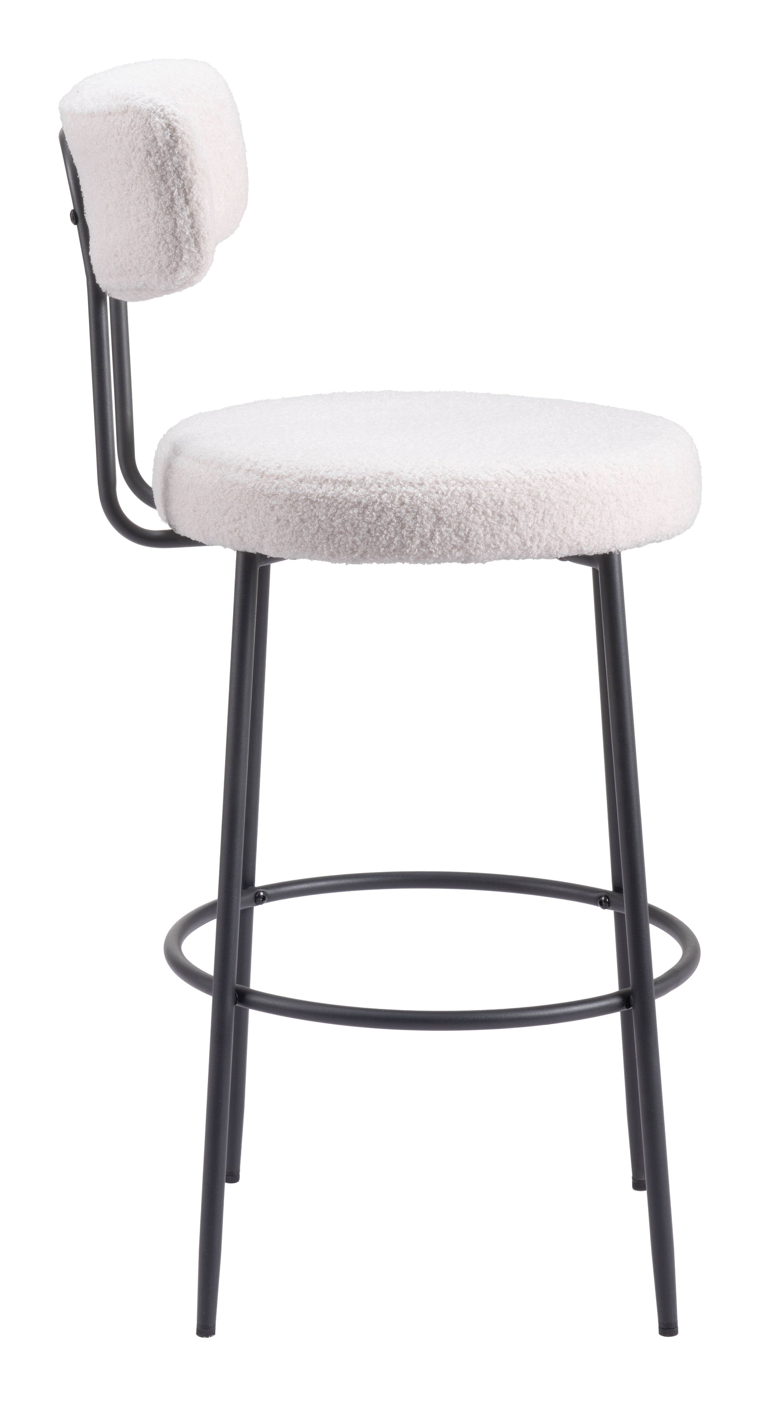 Back. Hivvago - Blanca Barstool (Set of 2) Ivory - Ivory.