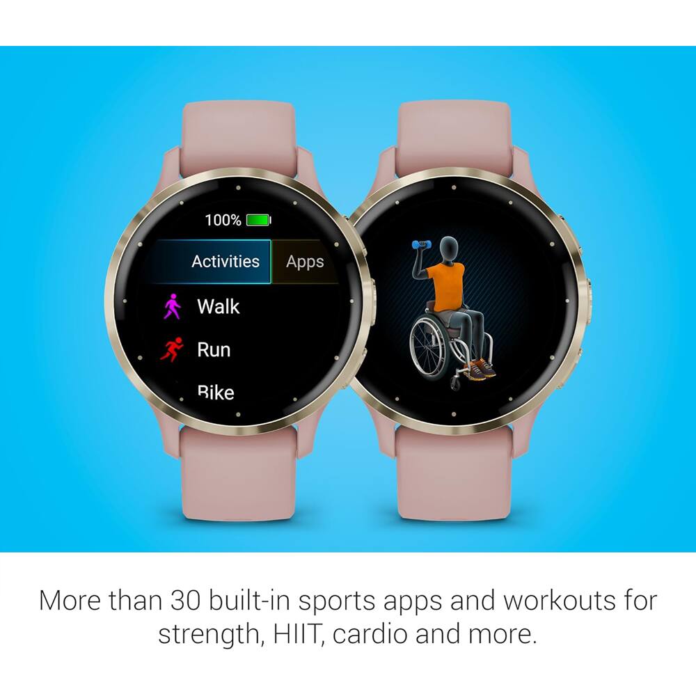 100% Activities Apps Walk Run Rike

More than 30 built-in sports apps and workouts for strength, HIIT, cardio and more.