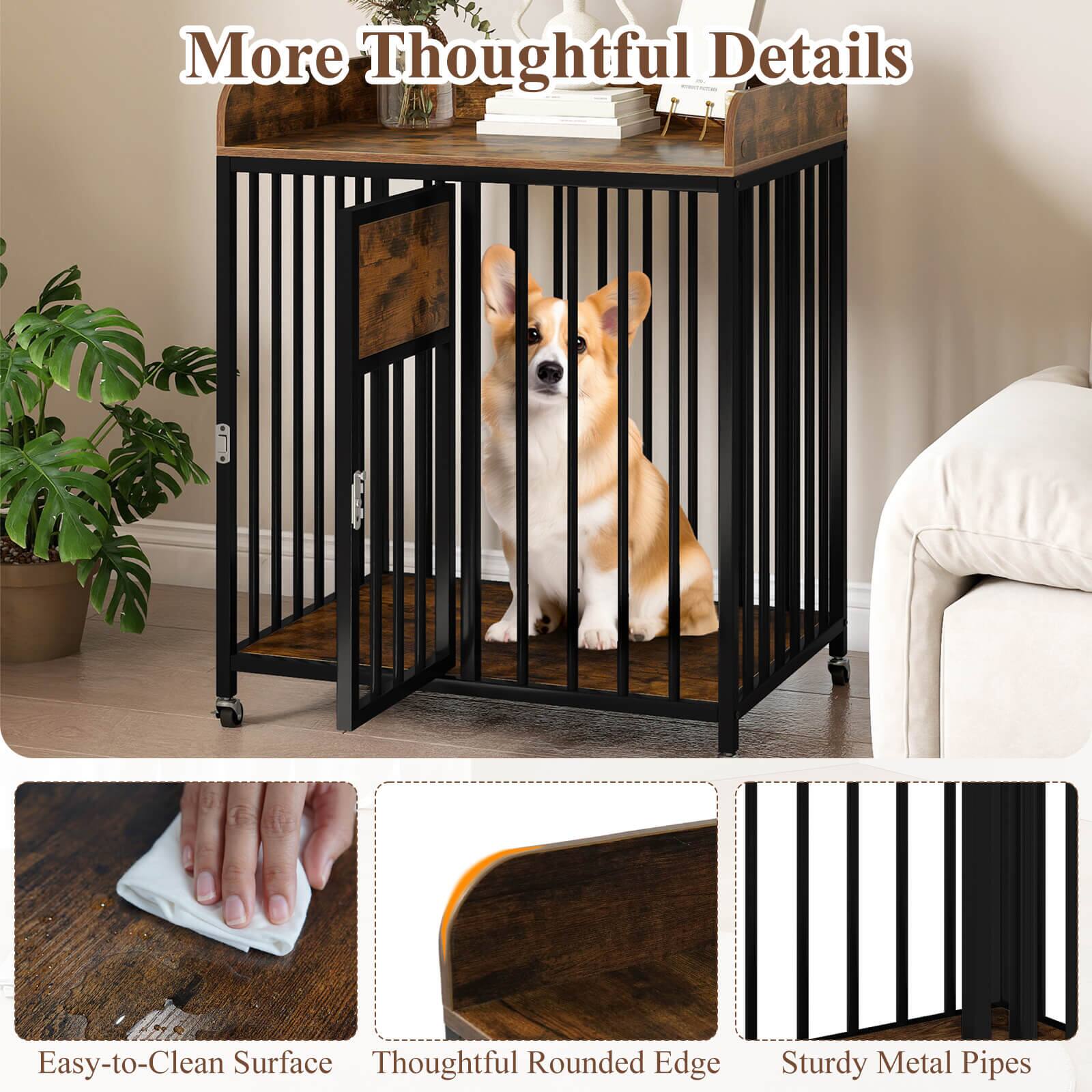 More Thoughtful Details

- Easy-to-Clean Surface
- Thoughtful Rounded Edge
- Sturdy Metal Pipes