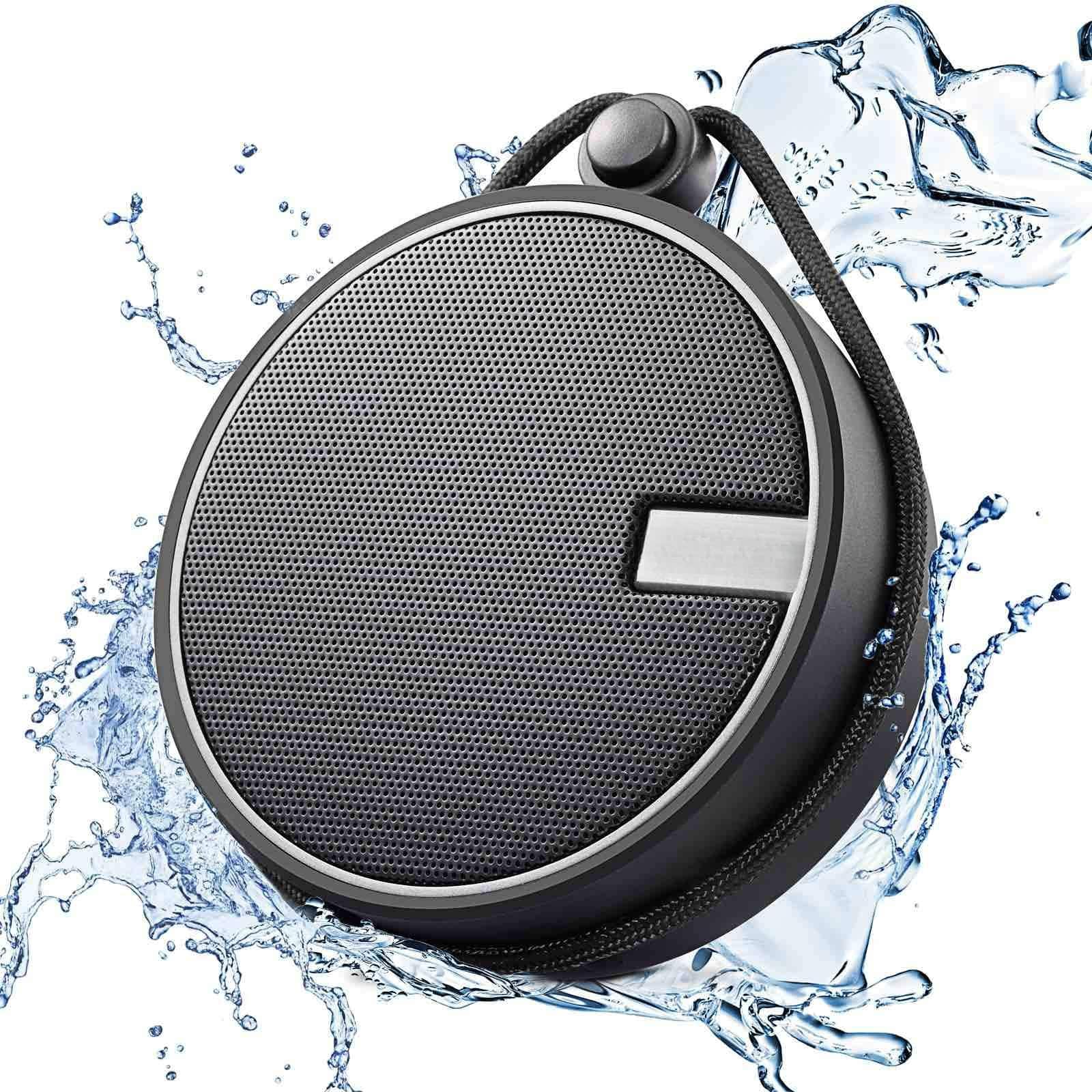 Reds Spade - C12 ipx7 waterproof shower portable speakers loud sound support tf csuard ction cup for outdoor kayak canoe - Black