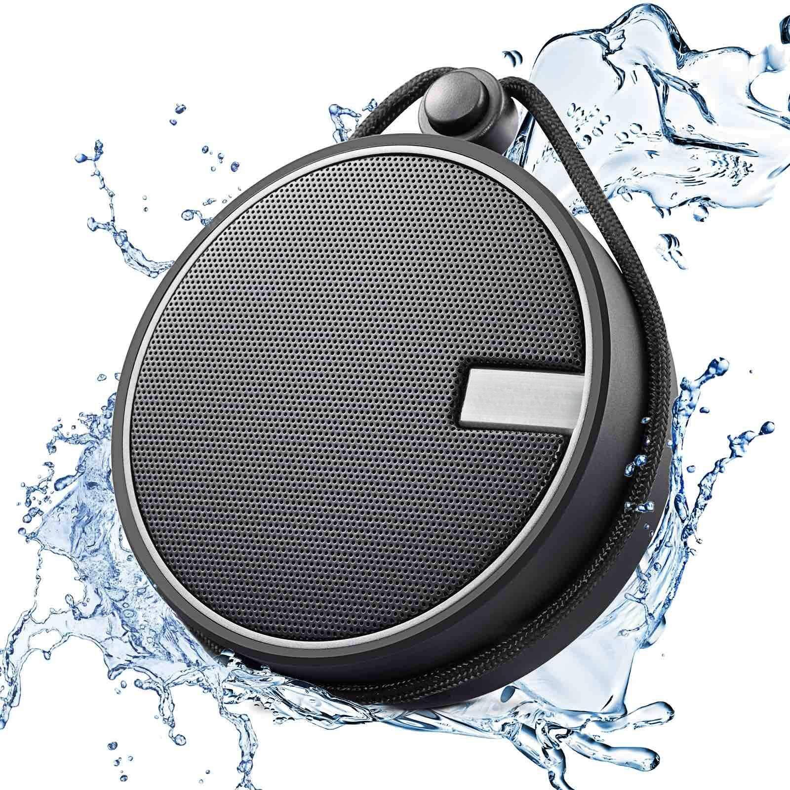 Front. Reds Spade - C12 ipx7 waterproof shower portable speakers loud sound support tf csuard ction cup for outdoor kayak canoe - Black.