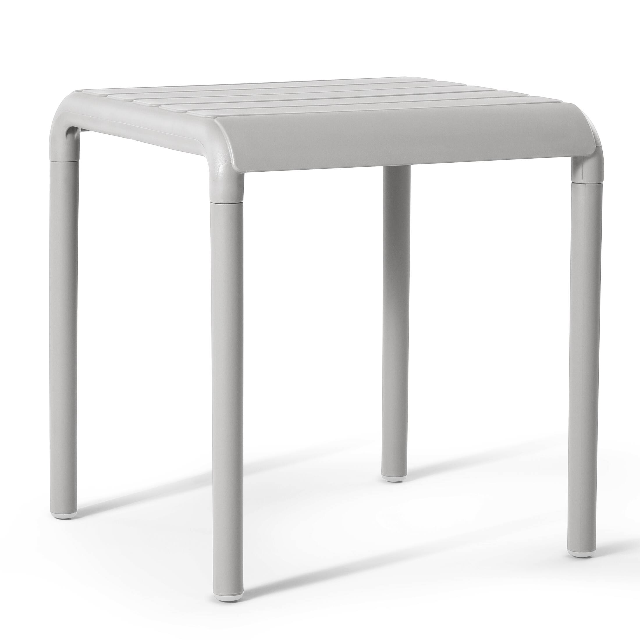Left. WestinTrends - WestinTrends Playa Plastic Modern Outdoor Patio Accent Side Tables (Set of 2) - Gray.