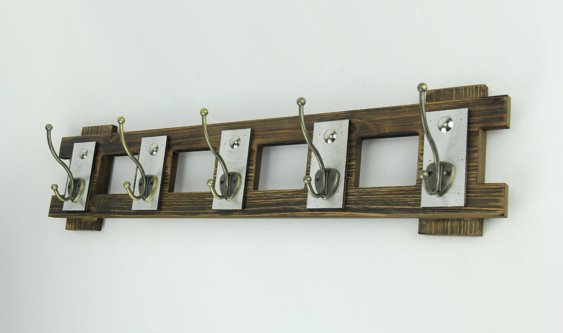 Alt View 1. Premier Home Imports - Rustic Contemporary Cutout Wood Hat Hook Wood Wall Hanging - Grey.