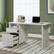Left. Sauder - Porto Palma Single Ped Desk Ha - SGS Laminate Haze Acacia.