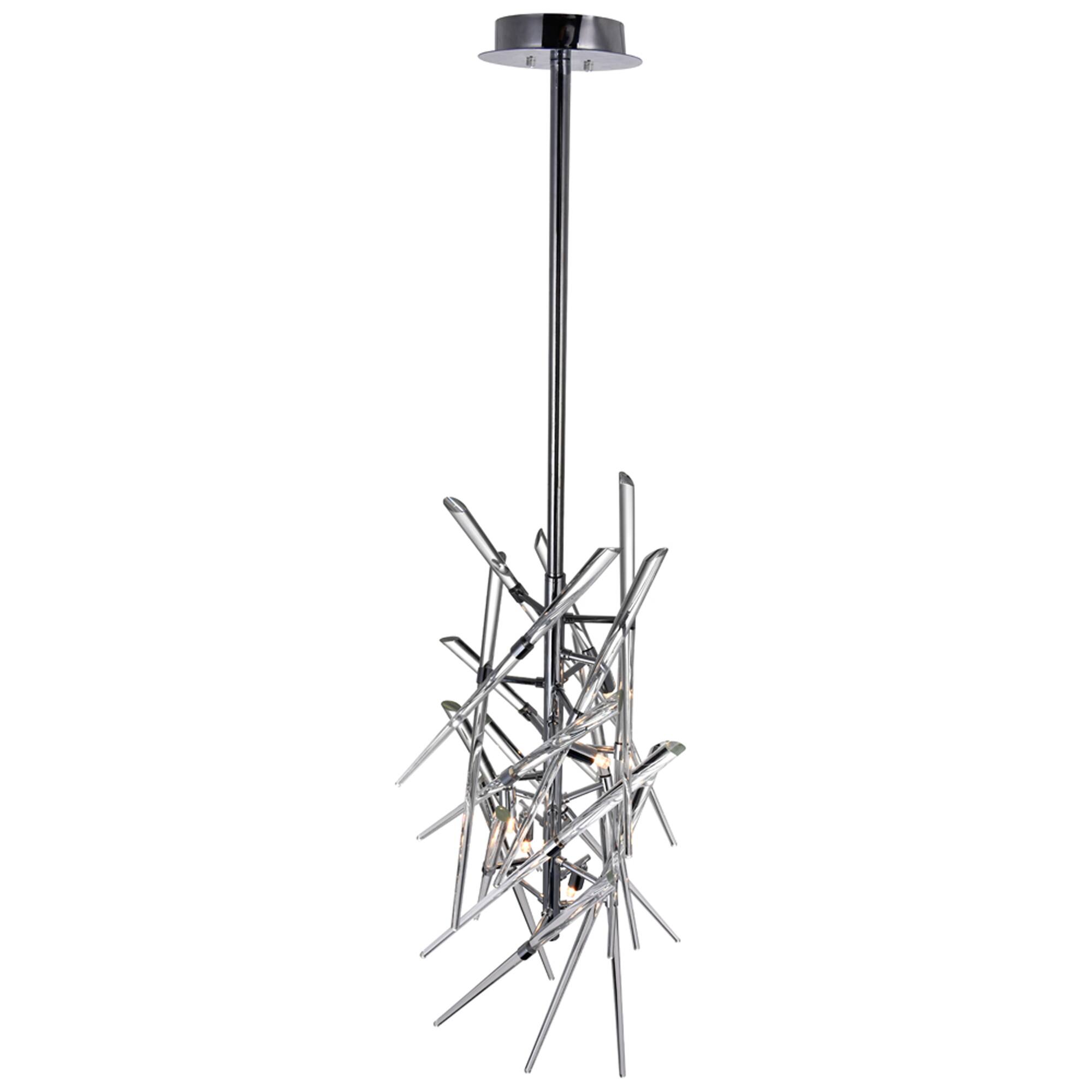 Angle. CWI Lighting - Icicle 5 Light Mini Chandelier With Chrome Finish - Chrome.