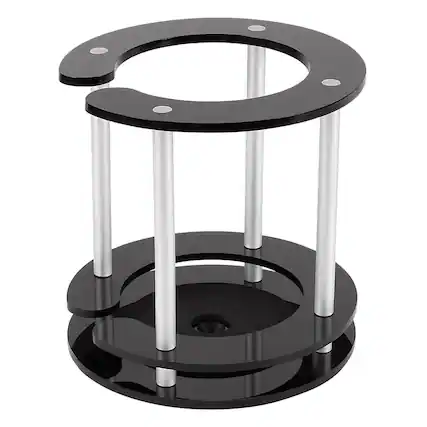 Front. Mount-It! - Echo & Bluetooth Speaker Stand Holder for Echo, Tap & UE Boom – Stable Base with 360° Sound Access - Black.