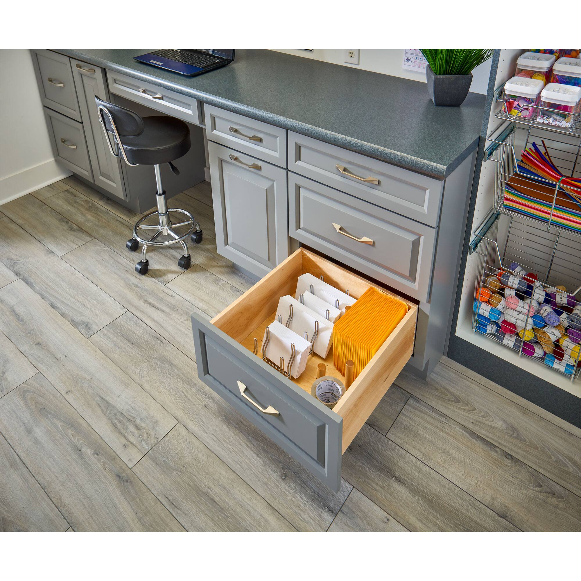 Alt View 1. Rev-A-Shelf - Rev-A-Shelf Kitchen Drawer Lid Organizer for Drawer Pegboards, Chrome, 5DLD-1-CR - Chrome.