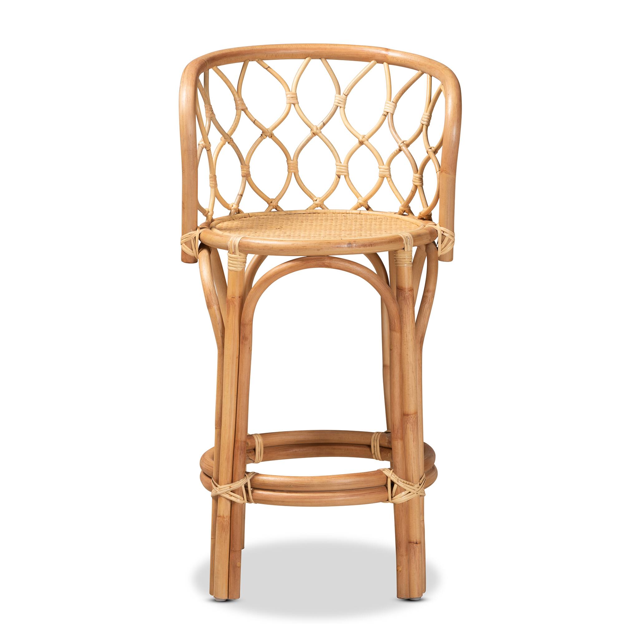 Angle. bali & pari - Diana Modern and Contemporary Natural Finished Rattan Counter Stool - Natural.
